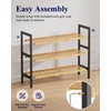 Bamboo Shoe Rack for Entryway, 27.5" x 9.8" x 25.6",