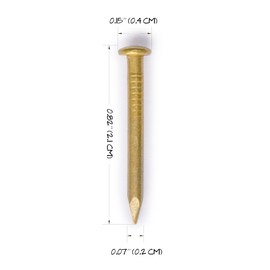 Hardware Philosophy "Pure" Brass Nails, 0.8 Inch, Bag of 100 - Architectural, Interior Design, Doors, Furniture Cabinet Customization Hardware