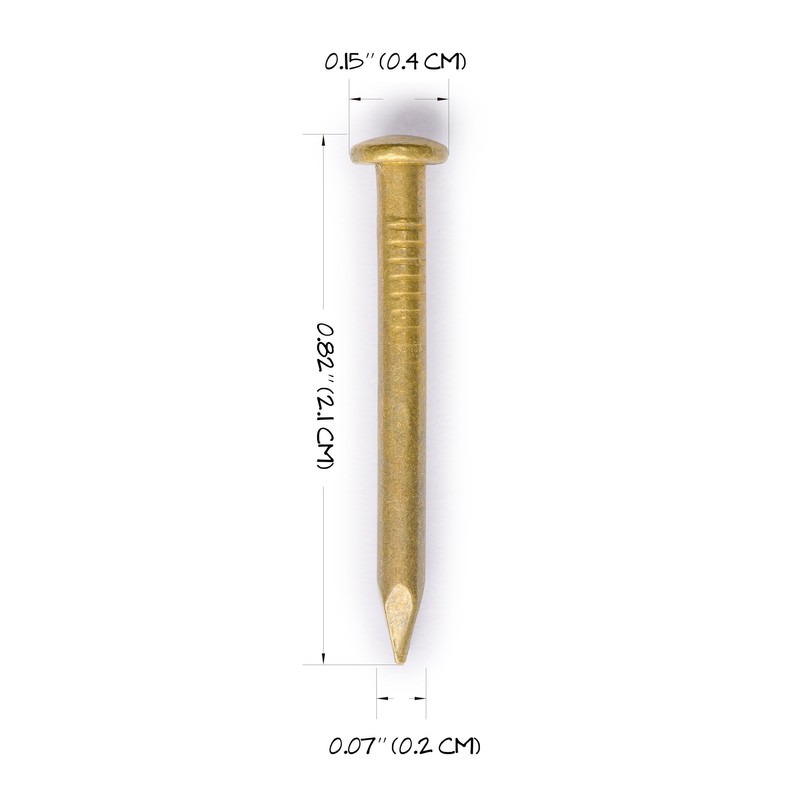 Hardware Philosophy "Pure" Brass Nails, 0.8 Inch, Bag of 100
