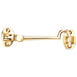 Merriway BH02549 Solid Brass Silent Cabin Door Hook and Eye Catch, 100mm (4 inch)