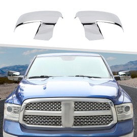 Jimen Fit for Dodge Ram 2011-2017, 2PCS Driver Side & Passenger Side Mirror Cover Caps (Chrome)