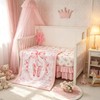 HNHUAMING 4-Piece Crib Bedding Set for Girls Boys, Baby Crib