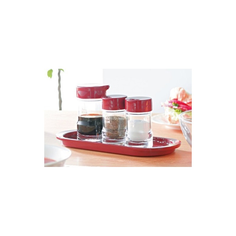 Squirrel Seasoning Tray, Oval, Red, W10.6 x D4.3 x H0.8