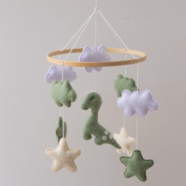 GOODMOM Dinosaur Baby Crib Mobile | Dinosaur Nursery Mobile Theme | Newborn Baby Stuff | Baby Shower Gift for Boys & Girls | Easy Assembly & Durable (Green)