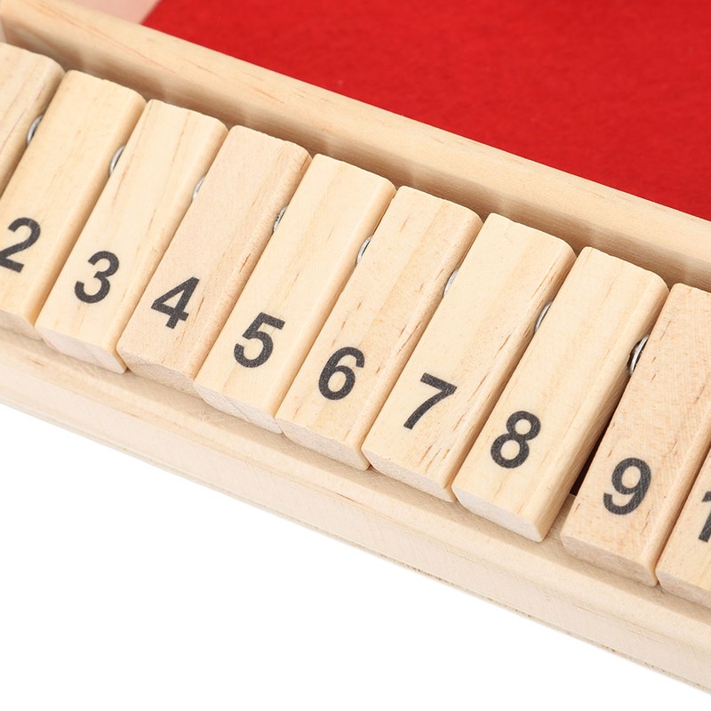 4 Sided Shut The Box Dice Game Wooden Board Table