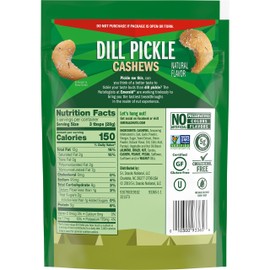 Emerald Nuts, Dill Pickle Cashews, 5 Ounce Resealable Bag (Pack of 6)