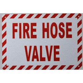 BUILDINGSIGNS.COM FIRE Hose Valve Sign (White, Reflective !!, Aluminium, Size 7X10)--REF24-1