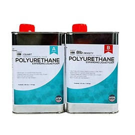 Polyurethane Expanding Liquid Foam 1/2 Gallon KIT, 8 LB Density Polyurethane Foam, Includes 1 Quart Part A & 1 Quart Part B, 2 Part Polyurethane Marine Foam