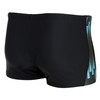 Aquarti Men's Swimming Trunks Short Sporty Stripes, black/blue