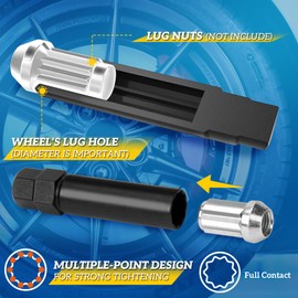 Thinkpro 10 Spline Lug Nut Key Replacement for TA20-17/19, Compatible with Bimecc 10-Spline Lug Nuts and Lug Bolts,10 Point Socket 17mm,19mm Hex Drive