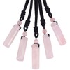 Nupuyai Rose Quartz Healing Crystal Cylinder Necklace for Women Men,