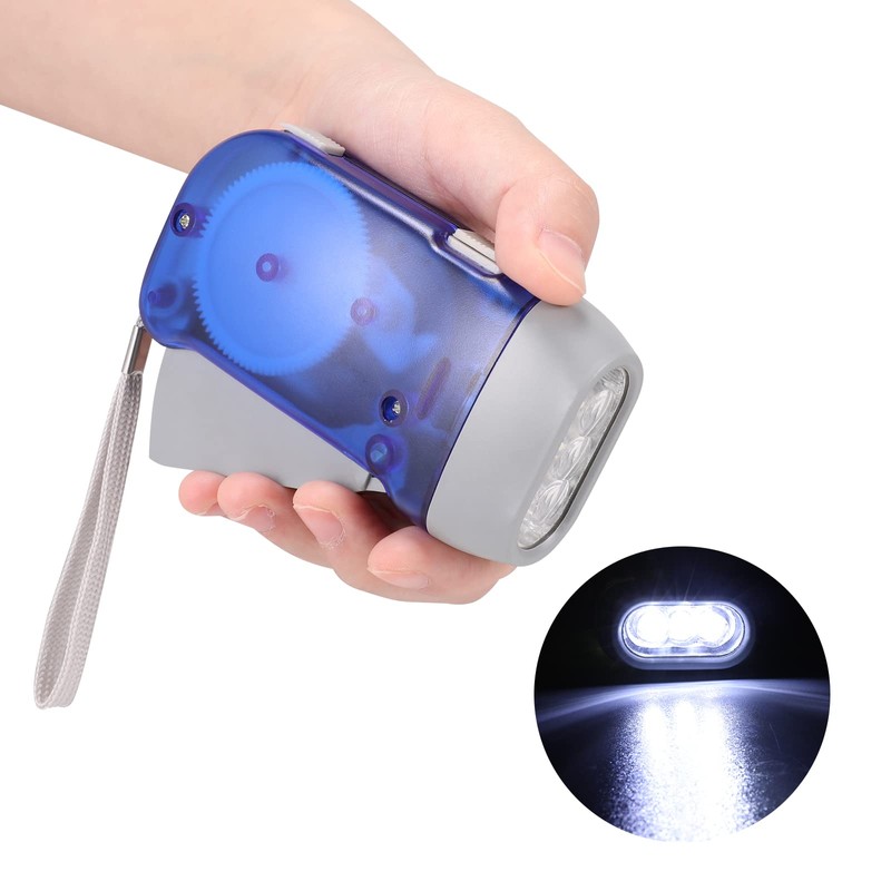 BFVV Hand Crank Emergency Flashlight, Squeeze Wind-up Flashlight for Kids