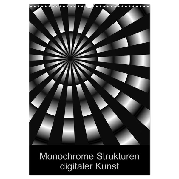 Monochrome Strukturen digitaler Kunst (Wandkalender 2025 DIN A3 hoch), CALVENDO