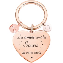 Tecreo Best Friend Keychain Gift Meilleure Amie Femme Cadeau Amie Porte Clés Femme Cadeau Amitié Cadeau Anniversaire Femme Idee Cadeau Femme Cadeau Collègue De Travail Femme, Or Rose