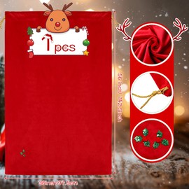 Eccliy 56 X 36 Pulgadas Sacos Navideños Gigantes de Papá Noel Bolsa Gigante de Regalo de Papá Noel de Terciopelo Rojo con Cordón Bolsa Extra Grande de Papá Noel Navideño para Recuerdos de Fiesta (1)