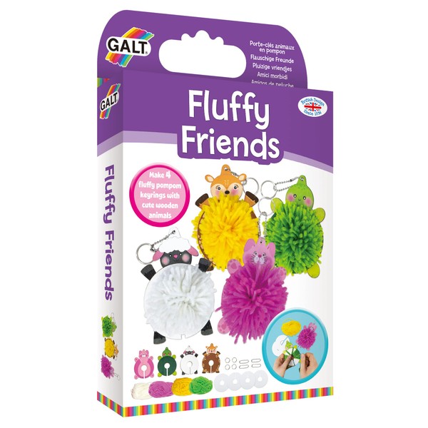Galt Toys, Fluffy Friends, Keyring Making Craft Kit for Kids, Ages 5 Years Plus