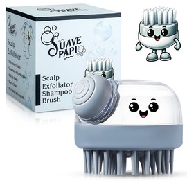 Fillable Silicone Scalp Massager Brush for Gentle Scrubbing & Dandruff Removal - Use with Shampoo in Shower