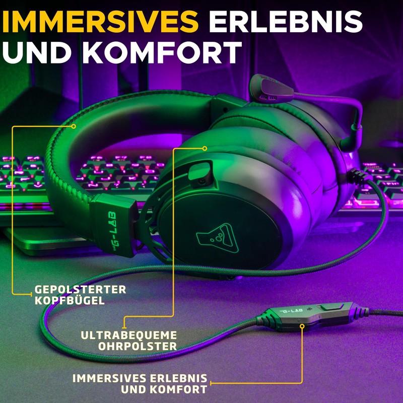 THE G-LAB Korp Titanium - Gaming Headset - Wired Gaming