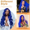 MIGURA Blue Lace Front Wig Human Hair Pre Plucked Blue