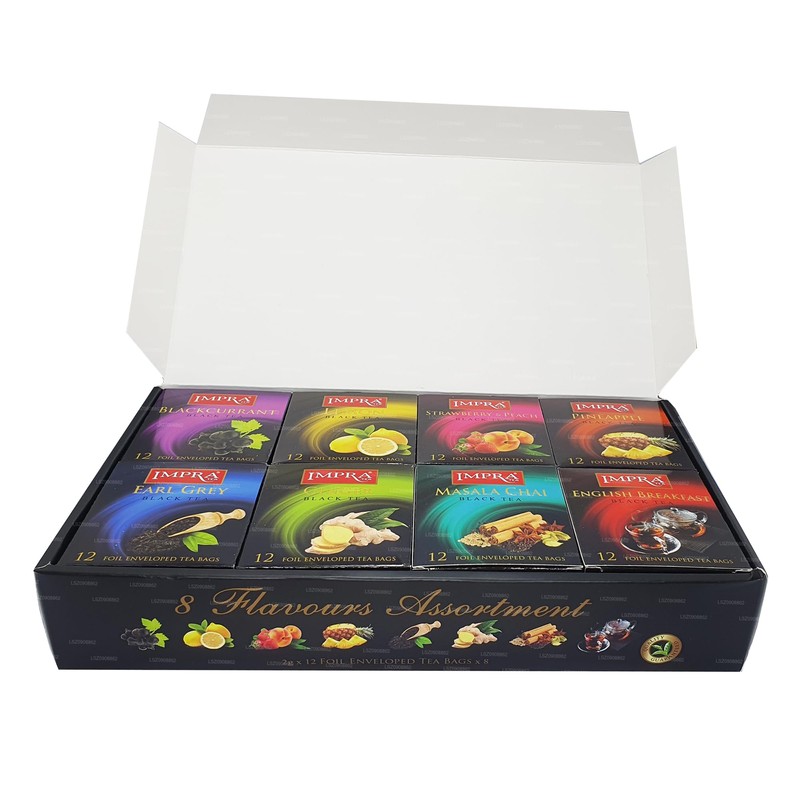 Impra Black Tea Collection Gift Pack 8 Flavors, 80-Count Tea