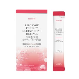펠로디 리포좀 퍼펙 액상 글루타치온 1포당 1000mg 레티놀 먹는 마시는 스틱 PDRN 히알루론산, 20g, 14개 Pellodi Liposome Perfect Liquid Glutathione 1000mg per Stick with Retinol, PDRN, and Hyaluronic Acid, 20g, 14 Sticks