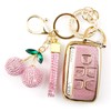 Rayslesan Sparkly Key Fob Cover with Cherry Keychain, Bling TPU