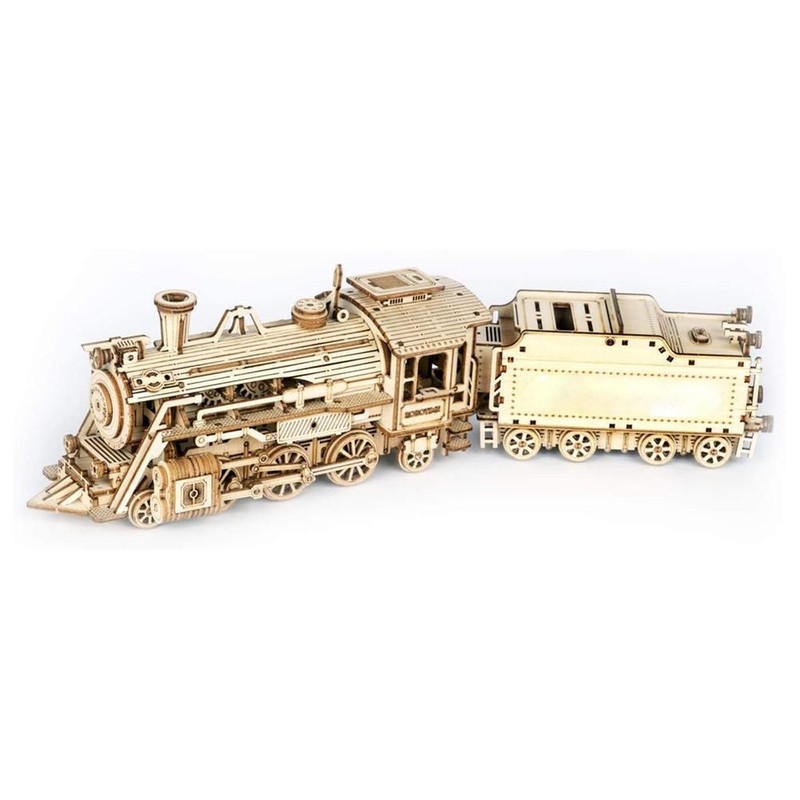 DIY Steam Train Model Vehicle 3D Wooden Puzzles Assembly Toys