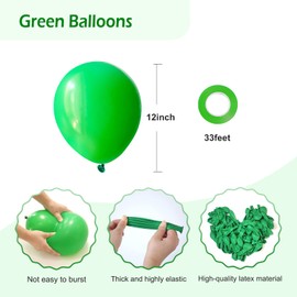 FOTIOMRG Green Balloons 12 inch, 50 Pack Green Latex Party Balloons Helium Quality for Birthday Graduation Baby Shower Jungle Christmas Party Decorations