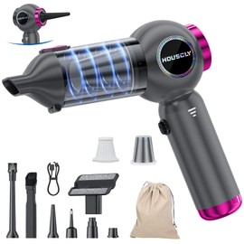 Handheld Car Vacuum Portable Cordless 25000Pa High Power Small Mini Hand Vacuum Cleaner Rechargeable 4-in-1 Compressed Air Duster Blower Pump Wireless Handheld Vac for Car Office Desktop Home Cleaning