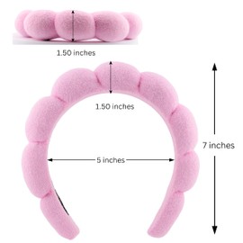 2 ORCHIDS Skincare Headband - Hair band for Washing Face & Makeup Headband for Women - Terry Cloth Hairband for Spa & Skincare Routines - Perfect for Face Wash & Makeup Application (Pastel Pink)