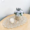 Eiyye 2-Pieces Handmade Cotton Crochet Doilies Oval Lace Table Placemats