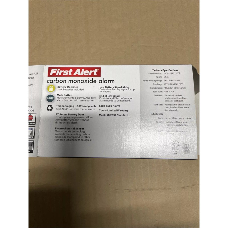 First Alert NSB carbon monoxide alarm CO400B