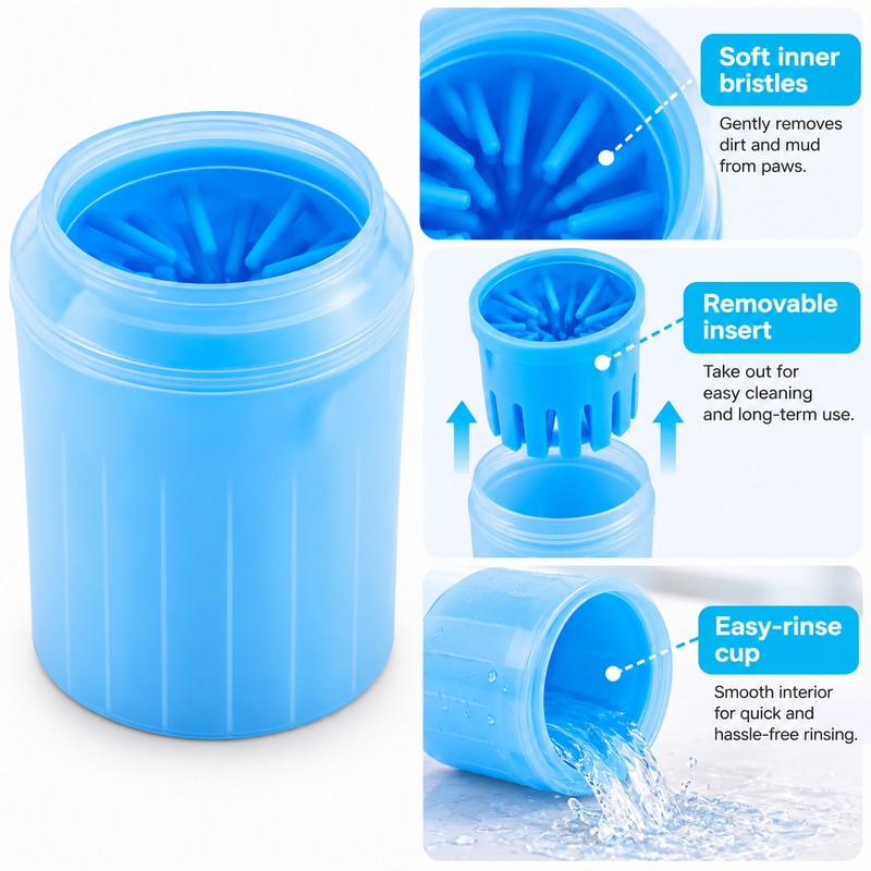 Dog Paw Cleaner Cup for Muddy Paws – Easy-to-Use Portable