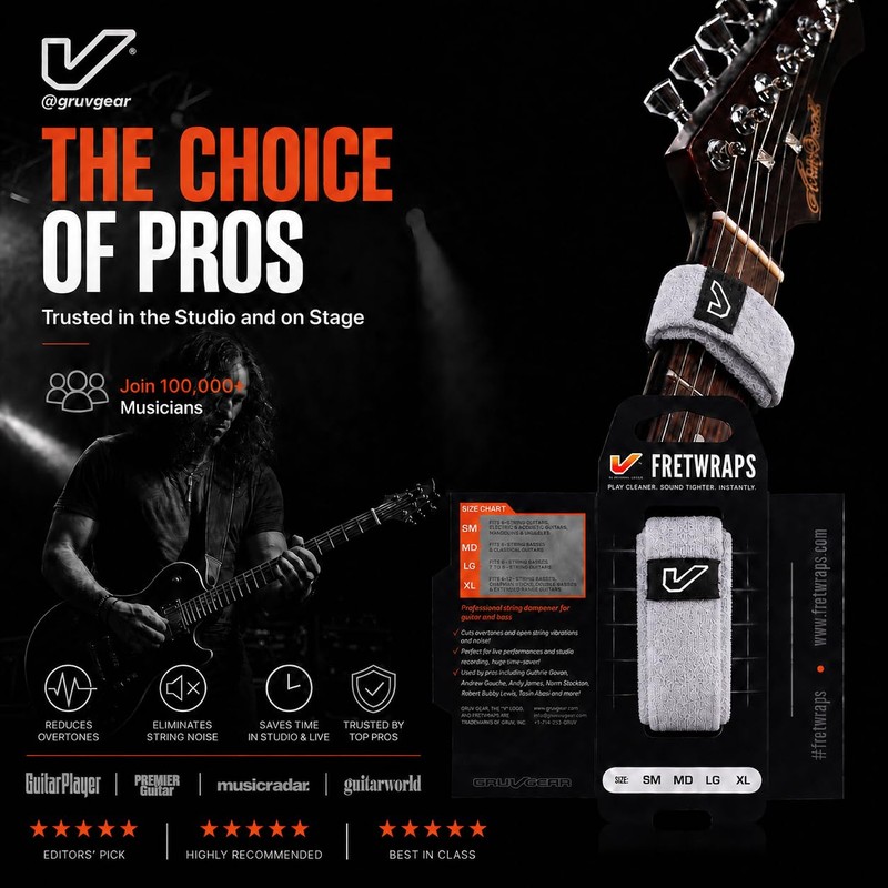 Gruv Gear FretWraps HD 'Stone' String Muter 1-Pack (White, Small)
