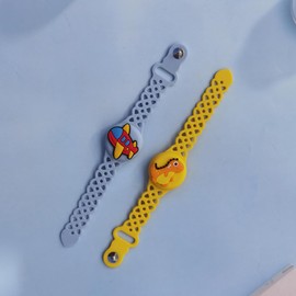 Waterproof Watch Holder Compatible for Airtag, Cute Cartoon Adjustable Silicone Wristband Bracelet fit Air Tag, 2 Pack (D)