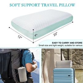 YOUR MOON Memory Foam Pillows for Travel, Small Compressible Camping Pillow for Sleeping, Medium Firm Neck Support Pillows, Portable Backpacking Hammock Camp Pillows for Hiking&Car(White)