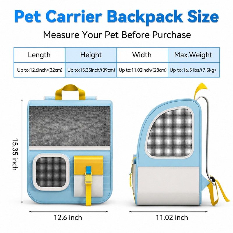 LE YOU PET Large Cat Backpack Carrier with Front Window