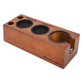 URintells Cuising Non-slip Espresso Tamping Station, Multifunctional Tamping Station with Stainless Steel Drawer, Portafilter Holder Compatible with 51-58mm Espresso Accessories