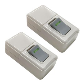 Powice 2 x White Middle Switch 10 A250 V, with LED Light Cord Switch, 230 V, Cable Switch, Suitable for Single-Core Power Cord and Bedside Lamps, Fan Switch Control