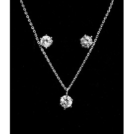 Tears Simulette Diamond Silver 3-Part Necklace and Earrings SET Tears Silver 3-Part Necklace and Earrings SET / 티얼스 시뮬럿 다이아 실버 3부 목걸이 귀걸이 SET 티얼스 실버3부 목걸이 귀걸이 SET