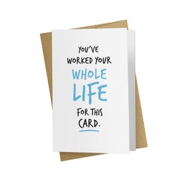 Karto Funny Retirement Card for Men Women - Large 5.5x8.5 inch Friend Coworker Retirement Cards - You've Worked Kraft