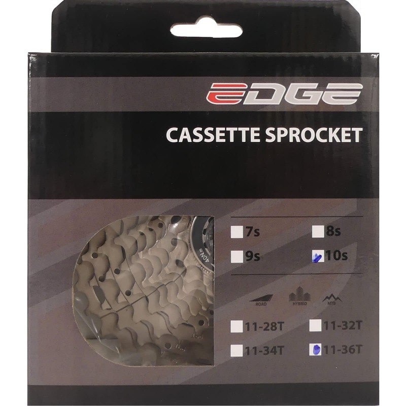 Edge CSM6010 Cassette Sprocket 10-Speed Gradation 11-36 Silver Bicycle E-Bike
