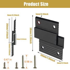 10 Pairs French Cleat Hanger, 2'' French Cleat Hanger Heavy Duty Aluminum Z Bar Wall Mount Picture Hanger for Hanging Mirrors Picture Frames Whiteboards Panels Shelves Headboards Art Fram (Black)