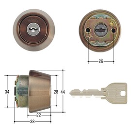 MIWA MCY-137 U9 Cylinder LSP Type TE22 Key Replacement Replacement LSP/SWLSP Ceramic Bronze Color (CB) 1.3 - 1.7 inches (33 - 42 mm)