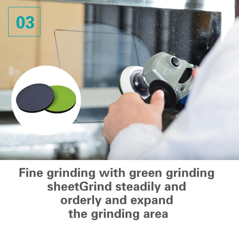 Glass Grinding Polishing Abrasive Disc Sandpaper Pads Kit for Glass