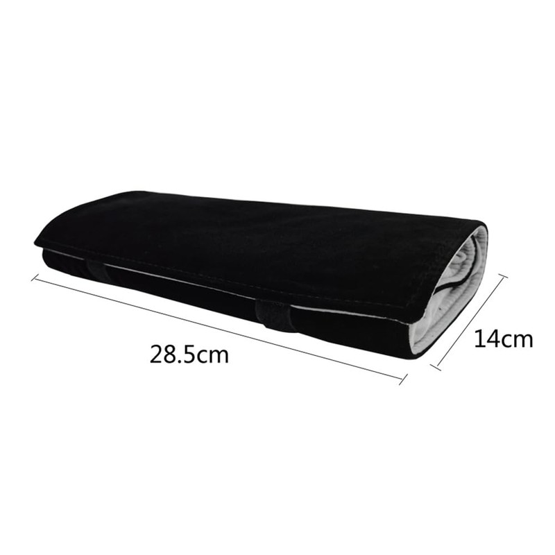 SCIKHEFT Portable Jewelry Roll Secure Ring Pouch Foldable Rings Case