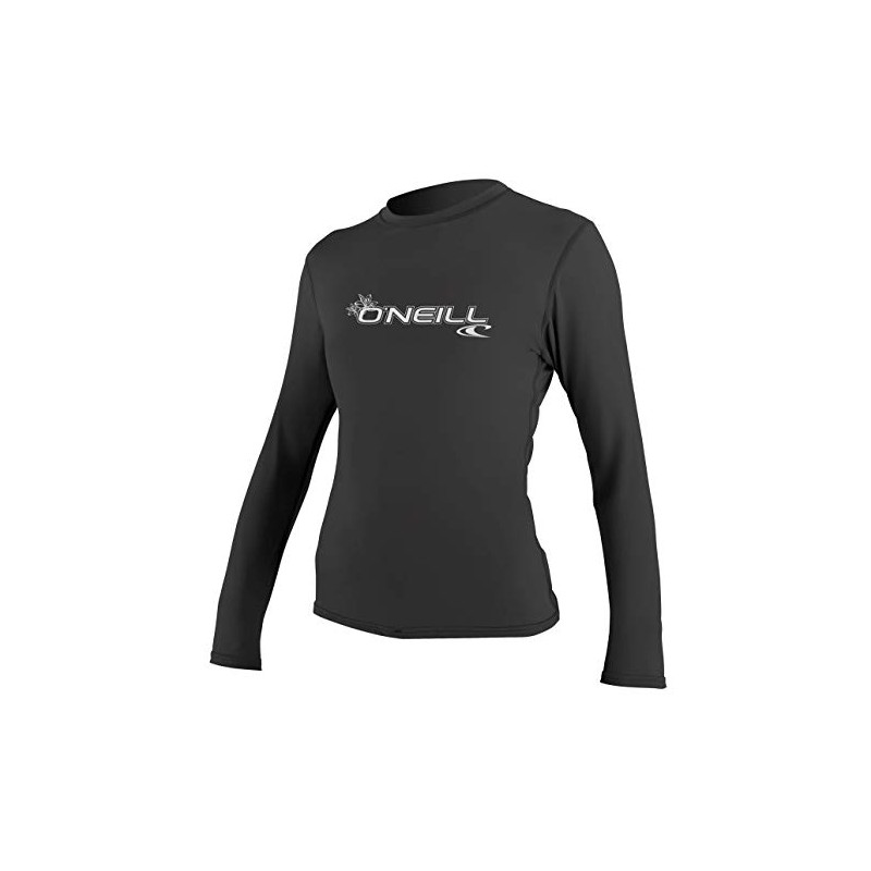 O'Neill Wetsuits Women's Basic Skins Long Sleeve Rash Vest, Black,