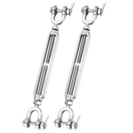 CORDUN 5/16" Jaw and Jaw Turnbuckles Heavy Duty Stainless Steel Turnbuckle Tensioner for Cables Wire, Shade Sail, Zipline, Outdoor Applications, Cable Traction 1200 Lbs Working Load Limit(2 Pack)