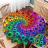 Yibeas Tablecloth Round Tie Dye Table Cloth Rainbow Spirals Flower