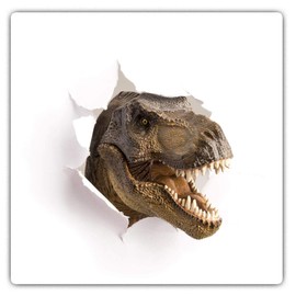 2 x 10cm Square Vinyl Stickers - T-Rex Dinosaur Dino Kids Teen Decals 8140